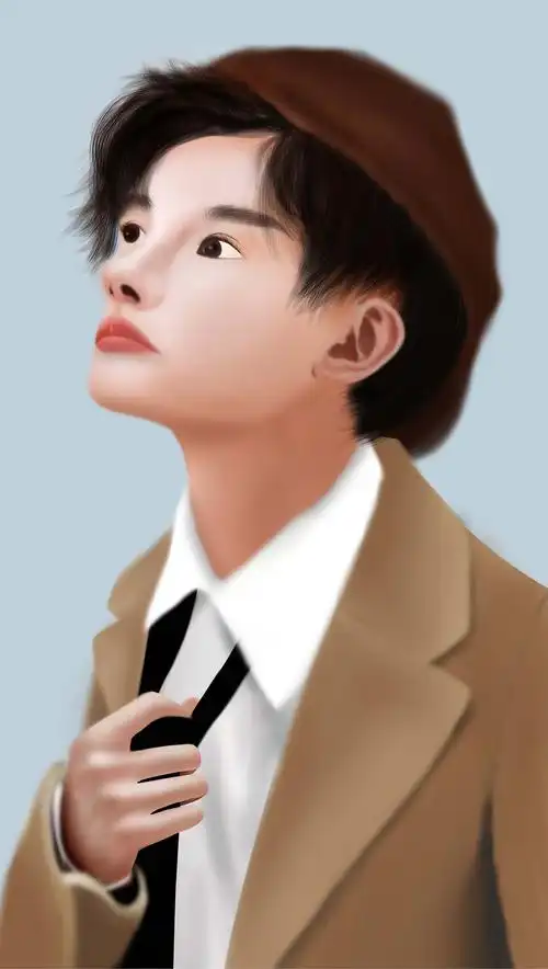 易烊千玺写真手绘