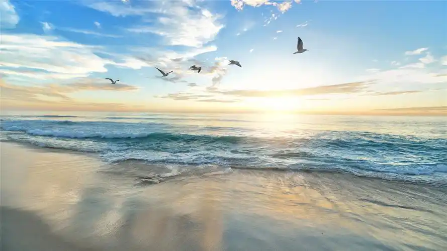 唯美海洋沙滩高清桌面壁纸