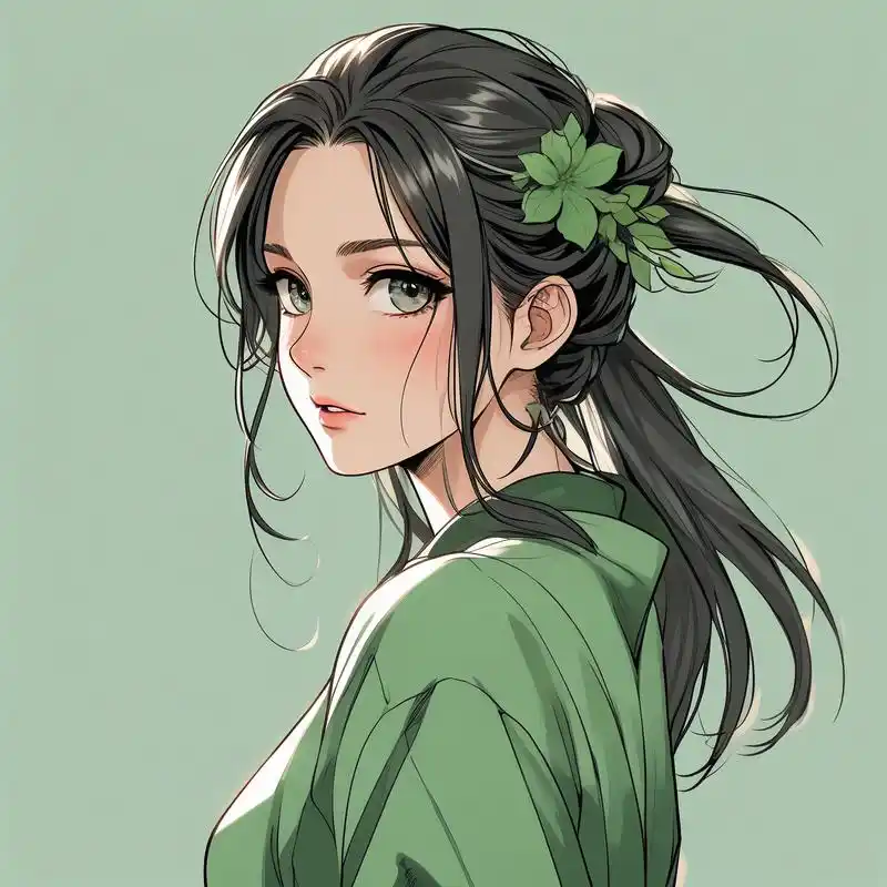 91动漫森系女生绿色头像98 探索动漫森系女生的魅力,以绿色为基调