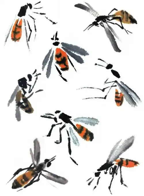 国画知识蜜蜂不会画老艺术家教你个技巧网友画蜜蜂很简单