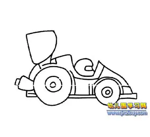 汽车简笔画卡丁车 - 幼儿园学习网