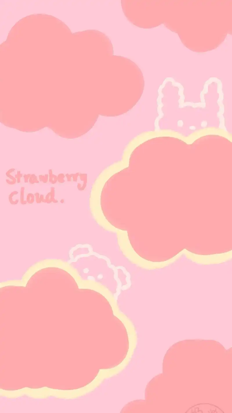 少女心草莓图案平铺壁纸,浪漫的粉红色,无法抵挡的甜美