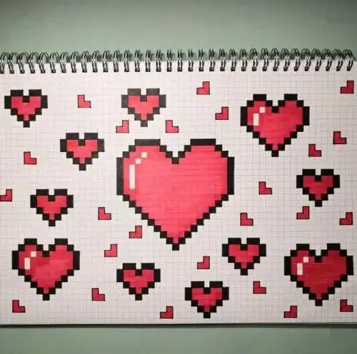 方格像素简笔画