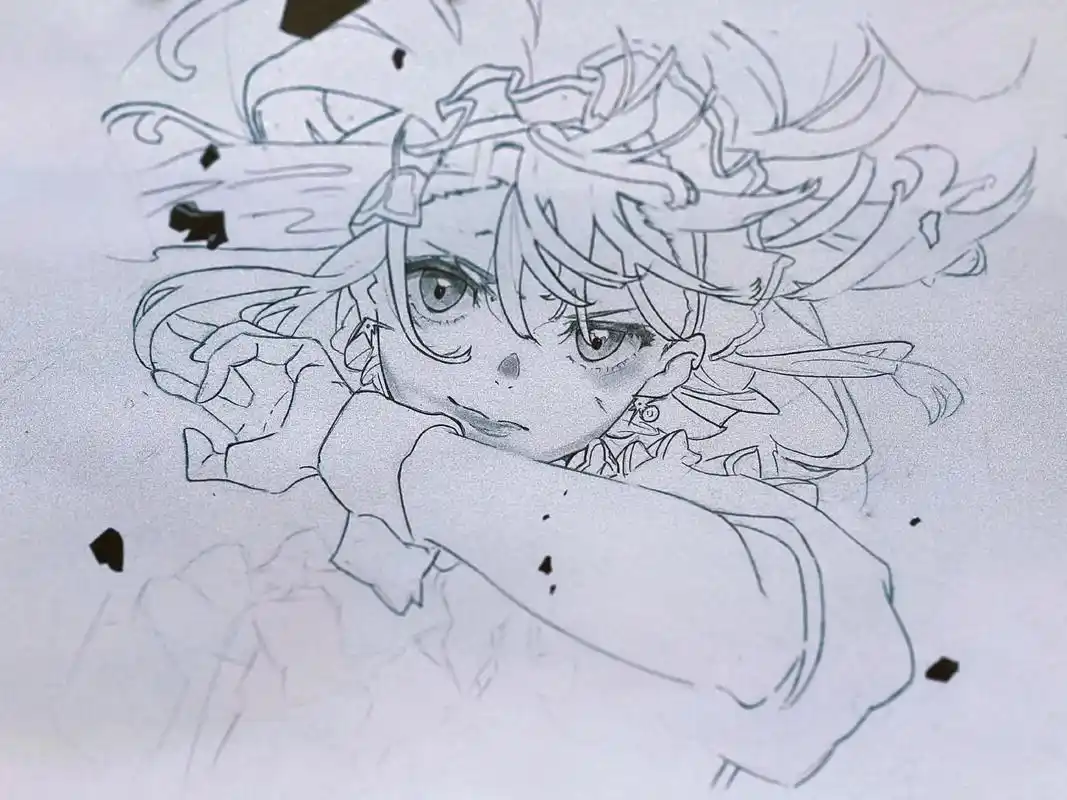 今日份线稿#临摹 #手绘 #线稿 #米山舞#萘白 - 抖音