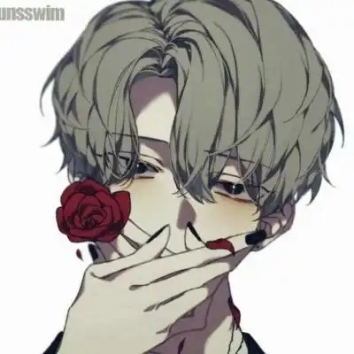 男生手拿玫瑰动漫头像动漫拿着花帅哥头像