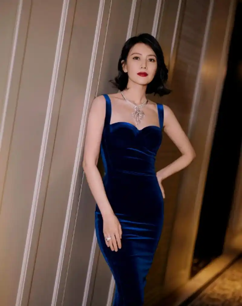 高圆圆穿吊带礼服勾勒好身材 曲线窈窕气质高贵