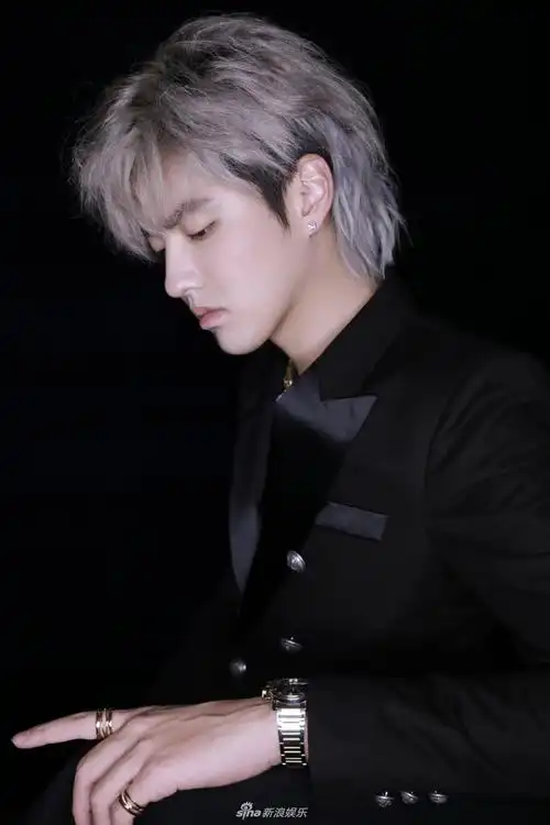 潇洒帅!吴亦凡银发黑西装造型亮相米兰时装周