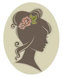 女人的秀发,矢量轮廓矢量花卉装饰照片