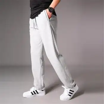 男士运动裤直筒休闲长裤子宽松拉链加肥加大码薄款男纯棉胖子卫裤拉链