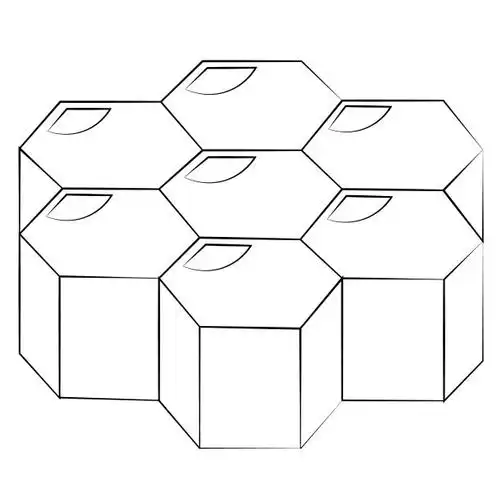 单元素蜂窝.绘制黑白插图图片下载