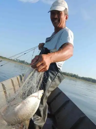 嘉荫江上捕鱼人