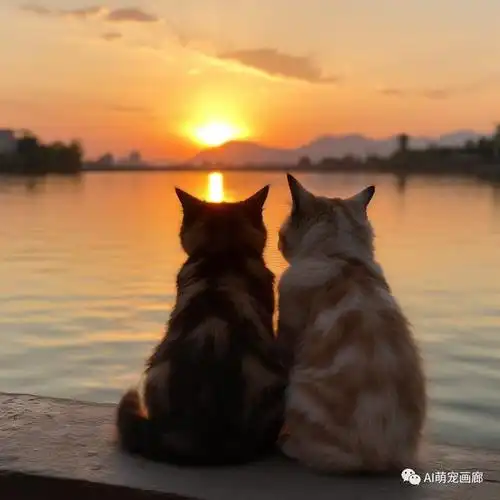 两只小猫,一座城,一道夕阳,无数心动!