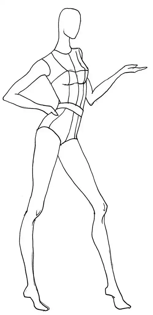 女性侧面站姿动态表现
