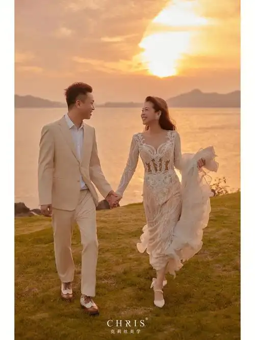 美美的夕阳婚纱照