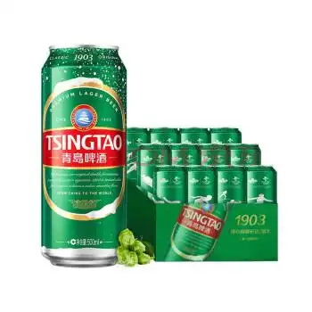 自营青岛啤酒经典190310度500ml12罐