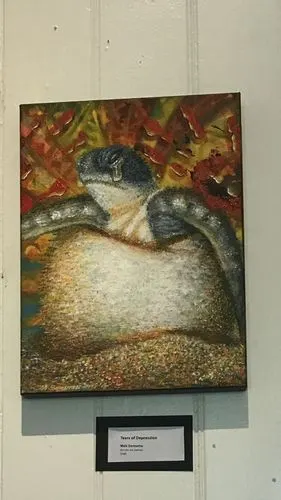 你在这幅画中看到了什么(动物,颜色,形状,人,东西,树等等)