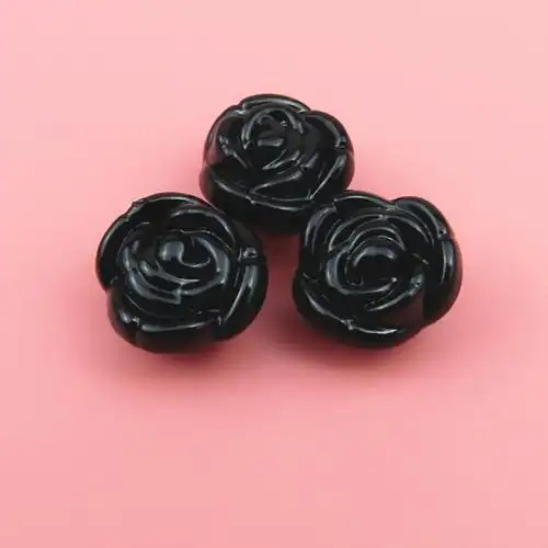 衬衫扣黑白玫瑰花型纽扣时尚针织毛衫扣女士雪纺扣宝宝毛衣小纽扣