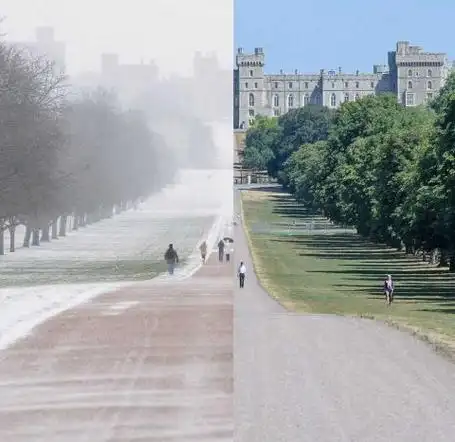 五个月前后英国的天气产生了鲜明的对比简直是冰火两重天