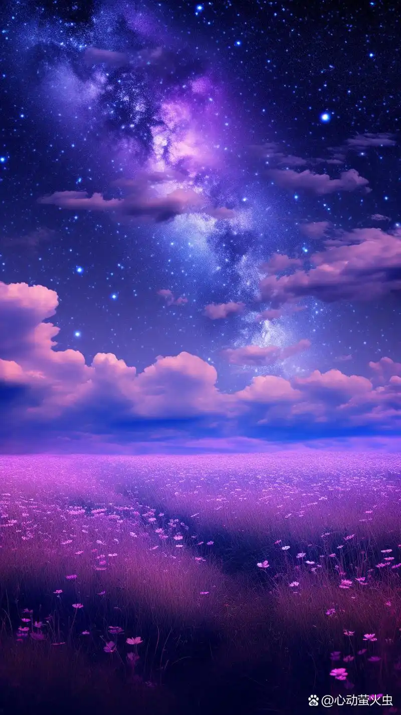 紫色系治愈风景
