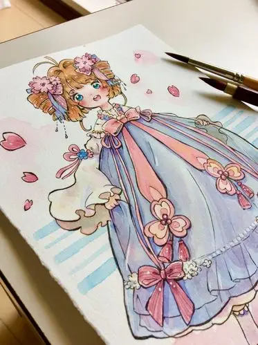 话说水彩颜料也太省了吧,用做色卡剩下的颜料画了今天的画,还有剩.