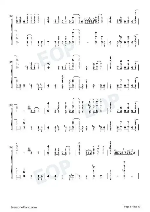 fireflower镜音レン双手简谱预览6