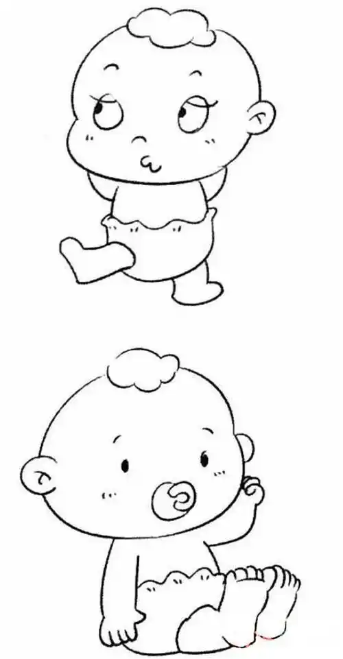婴儿简笔画婴儿简笔画人物男孩