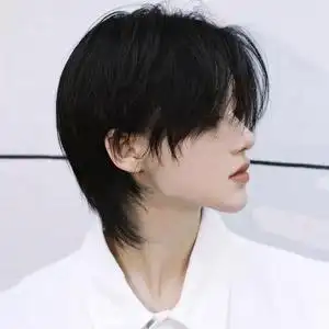 假发男短发韩版帅气鲻鱼头中分狼尾头发型自然仿真武士头全头套式