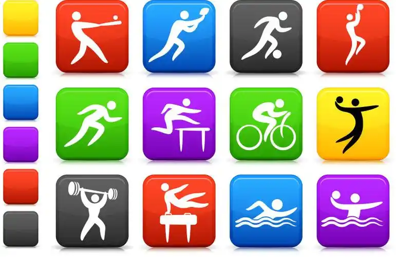 创意体育运动剪影的矢量图标