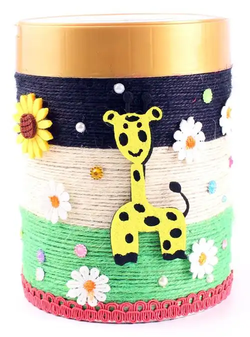 麻绳瓶子奶粉罐diy手工废物利用收纳装饰幼儿园创意花瓶制作材料