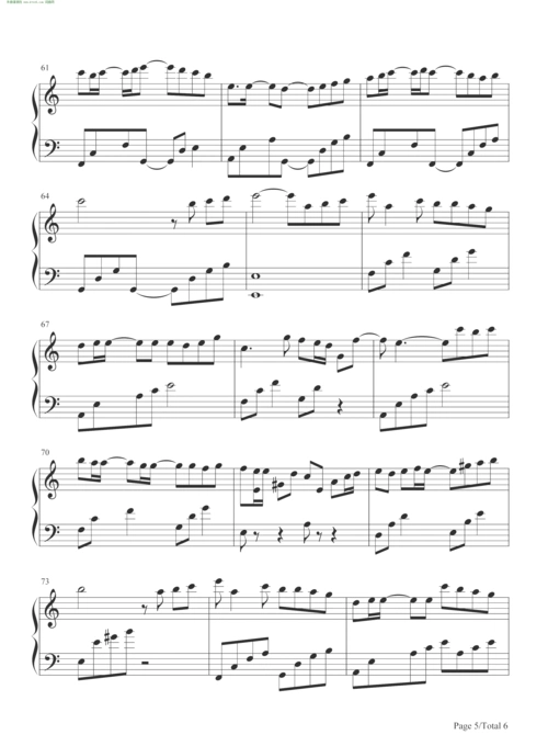 吹梦到西洲 黄诗扶 钢琴谱 简谱