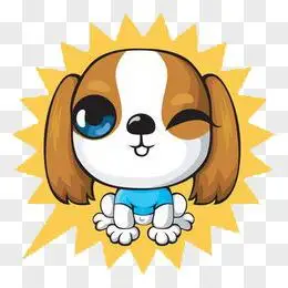 卡通可爱狗狗叼着禁止虐待的牌子元素