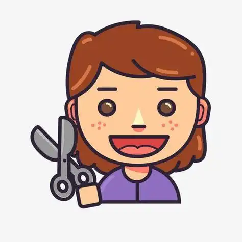 紫色紫色卡通开心理发师头像