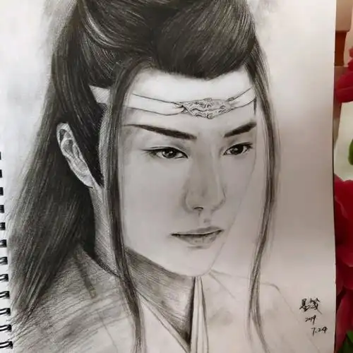 手绘陈情令王一博蓝忘机不太会画