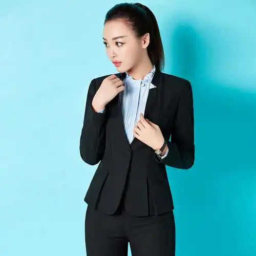 春季气质商务职业装女装长袖西装套裤经理白领工作服女士正装时.