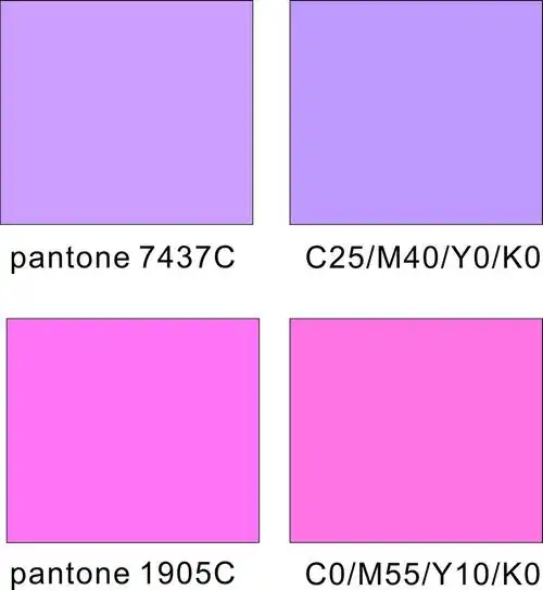 cmyk对应的pantone 号
