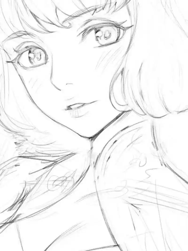 适合新手临摹的线稿图!线条太舒服了! 来自画师:morryevans