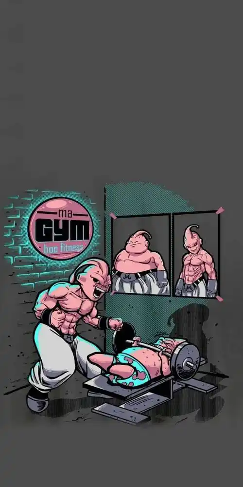 瞎溜达找了两张动画壁纸;第一张龙珠迷应该很熟,魔人布欧搞健身;第二