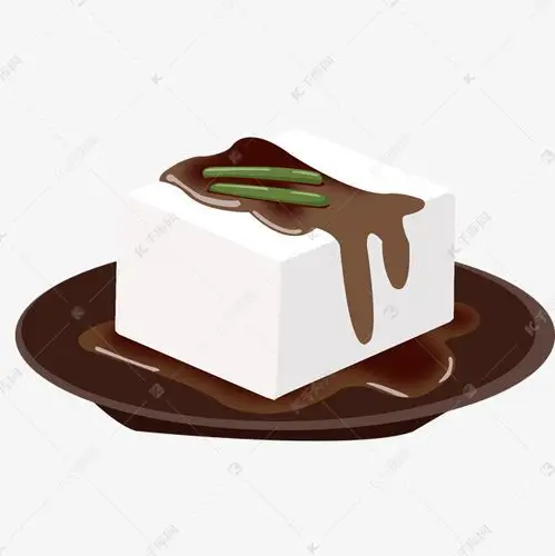 手绘美食酱油豆腐插画
