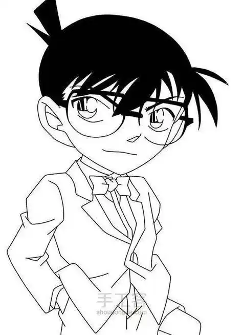 柯南简笔画人物