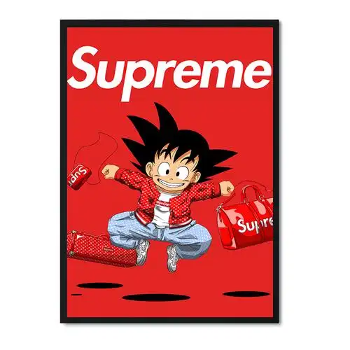 supreme潮牌装饰画海贼王七龙珠个性卧室客厅挂画服装店现代装饰画