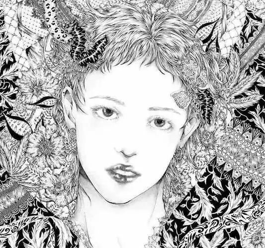 美的过分了,日本插画师笔下的细密黑白线条小姐姐