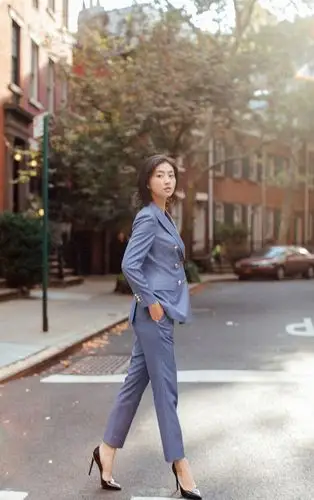 斓曦休闲随性秋季街拍图片