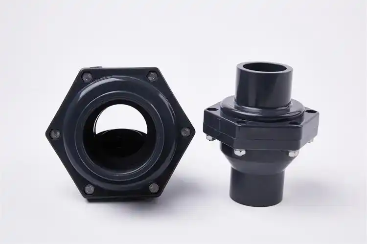 upvc翻板式止回阀pvc止逆阀50单向阀160化工给水管件63 75 90 110