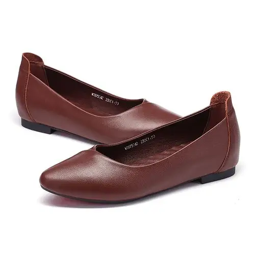 红蜻蜓女鞋秋季新款真皮休闲浅口平底女鞋职场单鞋工作鞋旗舰店
