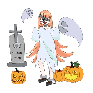 十字碑女僵尸插画