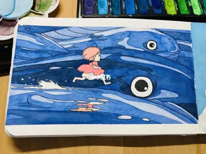 悬崖上的金鱼姬  #宫崎骏  #爱画画  #画画的日常  #水彩画教程