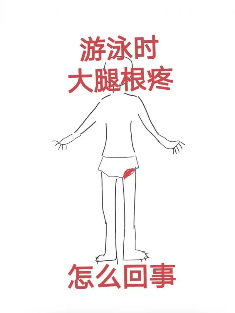 游泳时大腿根疼怎么回事,怎么办啊 今天去游泳刚下水,第一下蹬腿,右