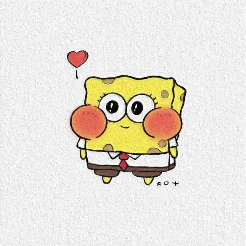 海绵宝宝卡通画 #q版小人也太萌了 #卡通头像 - 抖音