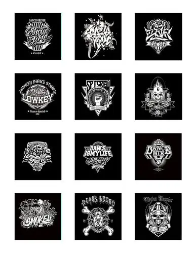 街头风格设计,街舞logo设计,涂鸦设计.