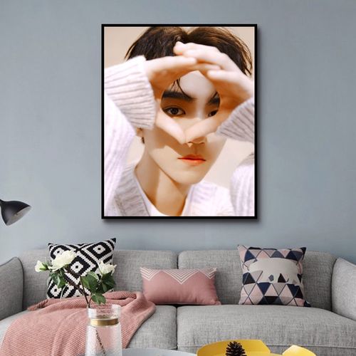 男神榜完美男神王俊凯diy数字油画手绘数码画手工油彩画填色油画